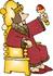 #18899 King Sitting On A Golden Throne Wearing A Red Robe Clipart by DJArt