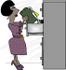 #18909 African American Woman Filing Paperwork at an Office Clipart by DJArt