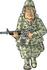 #18928 US Army Soldier in Camo, Carrying a Weapon Clipart by DJArt