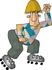 #18937 Blond Man Roller Skating and Dancing Clipart by DJArt