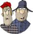 #18946 Two Confused Redneck Men Clipart by DJArt