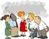 #18948 Group of Employees Chatting and Standing in Smoke While Taking a Cigarette Break Clipart by DJArt