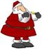 #19895 Santa Claus Lighting a Cigarette Clipart by DJArt
