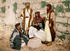 #20437 Historical Stock Photography of a Group of Male Bedouins Resting by a Wall, Holy Land by JVPD