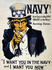 #20714 Stock Photography of a Vintage War Poster of Uncle Sam in Blue, Pointing Outwards, I Want You in the Navy and I Want You Now by JVPD