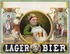 #20739 Stock Photography of a Vintage Lager Bier Advertisement of a Man Drinking a Frothy Mug of Beer by JVPD