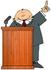 #21032 Man in a Suit at a Podium Giving a Passionate Public Speech People Clipart by DJArt