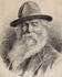 #21365 Historical Stock Photography of Walt Whitman Wearing a Hat by JVPD