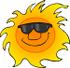 #21710 Clipart of a Happy, Hot Sun Wearing Sunglasses by DJArt
