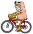 #22467 Clip art Graphic of a Bandaid Bandage Cartoon Character Riding a Bicycle by toons4biz