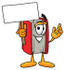 #22584 Clip Art Graphic of a Book Cartoon Character Holding a Blank Sign by toons4biz