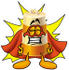 #22641 Clip art Graphic of a Construction Road Safety Barrel Cartoon Character Dressed as a Super Hero by toons4biz