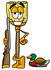 #22682 Clip Art Graphic of a Straw Broom Cartoon Character Duck Hunting, Standing With a Rifle and Duck by toons4biz