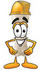 #22723 Clip art Graphic of a Bone Cartoon Character Wearing a Hardhat Helmet by toons4biz
