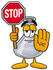#22804 Clip art Graphic of a Laboratory Flask Beaker Cartoon Character Holding a Stop Sign by toons4biz