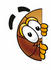 #22843 Clip art Graphic of a Basketball Cartoon Character Peeking Around a Corner by toons4biz