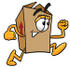 #22866 Clip Art Graphic of a Cardboard Shipping Box Cartoon Character Running by toons4biz