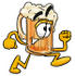 #22869 Clip art Graphic of a Frothy Mug of Beer or Soda Cartoon Character Running by toons4biz
