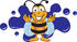 #23035 Clip art Graphic of a Honey Bee Cartoon Character Logo With Blue Paint Splatter by toons4biz