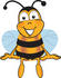 #23050 Clip art Graphic of a Honey Bee Cartoon Character Sitting by toons4biz
