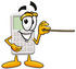 #23130 Clip Art Graphic of a Calculator Cartoon Character Holding a Pointer Stick by toons4biz