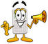 #23132 Clip Art Graphic of a Calculator Cartoon Character Holding a Megaphone by toons4biz