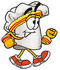 #23323 Clip Art Graphic of a White Chefs Hat Cartoon Character Speed Walking or Jogging by toons4biz