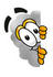 #23354 Clip Art Graphic of a Puffy White Cumulus Cloud Cartoon Character Peeking Around a Corner by toons4biz
