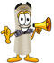 #23578 Clip Art Graphic of a Rolled Diploma Certificate Cartoon Character Holding a Megaphone by toons4biz