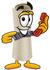 #23586 Clip Art Graphic of a Rolled Diploma Certificate Cartoon Character Holding a Telephone by toons4biz