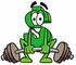 #23678 Clip Art Graphic of a Green USD Dollar Sign Cartoon Character Lifting a Heavy Barbell by toons4biz