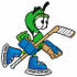 #23719 Clip Art Graphic of a Green USD Dollar Sign Cartoon Character Playing Ice Hockey by toons4biz