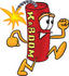 #23740 Clip Art Graphic of a Stick of Red Dynamite Cartoon Character Running by toons4biz