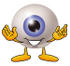 #23765 Clip Art Graphic of a Blue Eyeball Cartoon Character With Welcoming Open Arms by toons4biz