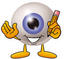 #23784 Clip Art Graphic of a Blue Eyeball Cartoon Character Holding a Pencil by toons4biz