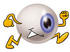#23785 Clip Art Graphic of a Blue Eyeball Cartoon Character Running by toons4biz
