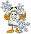 #23882 Clipart Picture of a Chefs Hat Mascot Cartoon Character With Three Snowflakes in Winter by toons4biz