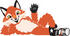 #23969 Clipart Picture of a Fox Mascot Cartoon Character Resting His Head on His Hand by toons4biz