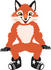 #23970 Clipart Picture of a Fox Mascot Cartoon Character Sitting by toons4biz