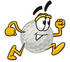 #23981 Clip Art Graphic of a Golf Ball Cartoon Character Running by toons4biz