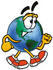 #24041 Clip Art Graphic of a World Globe Cartoon Character Walking by toons4biz
