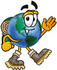 #24071 Clip Art Graphic of a World Globe Cartoon Character Hiking and Carrying a Backpack by toons4biz
