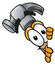 #24198 Clip Art Graphic of a Hammer Tool Cartoon Character Peeking Around a Corner by toons4biz