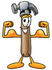 #24209 Clip Art Graphic of a Hammer Tool Cartoon Character Flexing His Arm Muscles by toons4biz