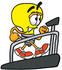 #24417 Clip Art Graphic of a Yellow Electric Lightbulb Cartoon Character Walking on a Treadmill in a Fitness Gym by toons4biz