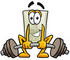 #24428 Clip Art Graphic of a White Electrical Light Switch Cartoon Character Lifting a Heavy Barbell by toons4biz