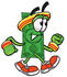 #24543 Clip Art Graphic of a Flat Green Dollar Bill Cartoon Character Speed Walking or Jogging by toons4biz