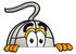 #24794 Clip Art Graphic of a Wired Computer Mouse Cartoon Character Peeking Over a Surface by toons4biz