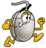 #24809 Clip Art Graphic of a Wired Computer Mouse Cartoon Character Running by toons4biz