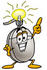 #24844 Clip Art Graphic of a Wired Computer Mouse Cartoon Character With a Bright Idea by toons4biz